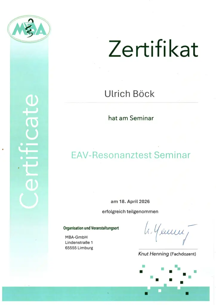 2026-04-18 EAV Resonanztest Seminar Zertifikat